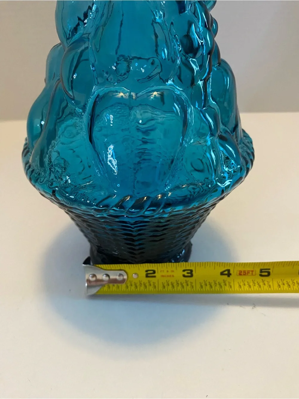 Vintage Blue Glass Fruit Decanter 10